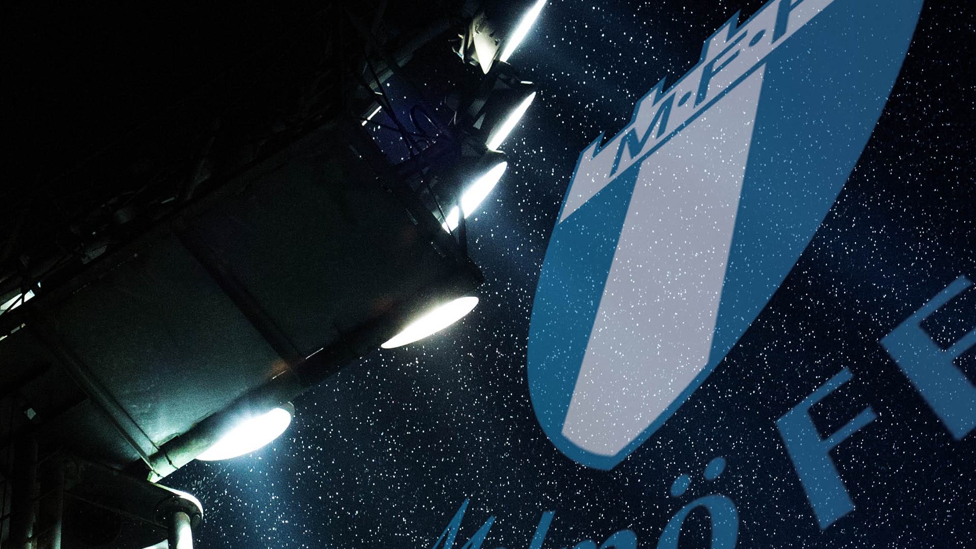 malmö ff, stadion, 3d design blå emblem