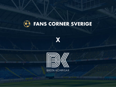 Bästa Kompisar bakom FC Sveriges logotyp och webb.